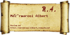 Mármarosi Albert névjegykártya